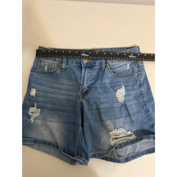 Copperflash Sz 6 Jean Shorts Medium Wash Destroyed Denim - Picture 7 of 8